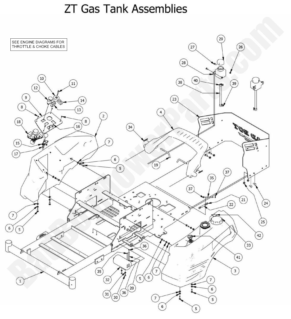 1262 - Bad Boy Mower Parts Lookup > 2015 > ZT Elite > Fuel Tank